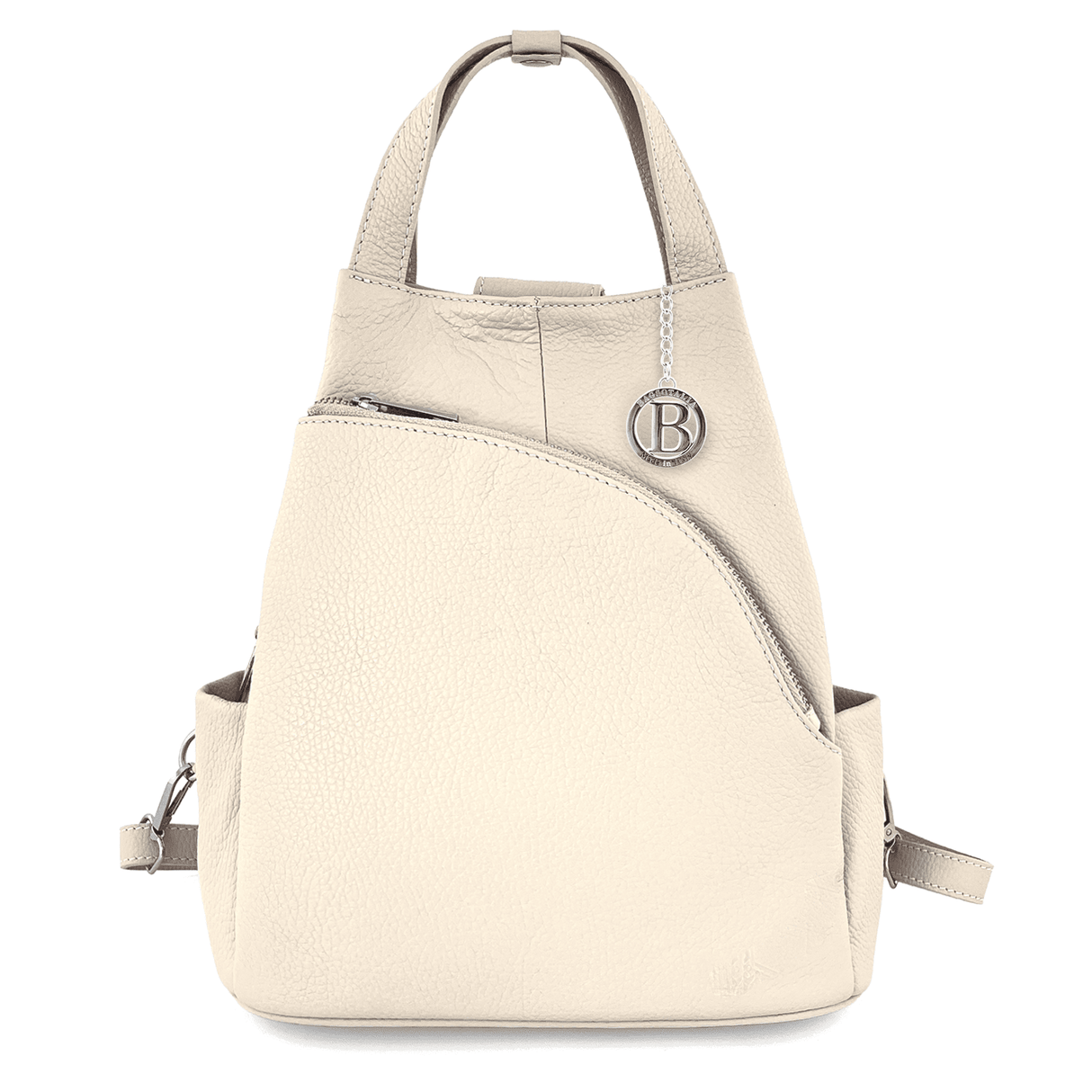 Lara természetes bőr hátizsák - bézs