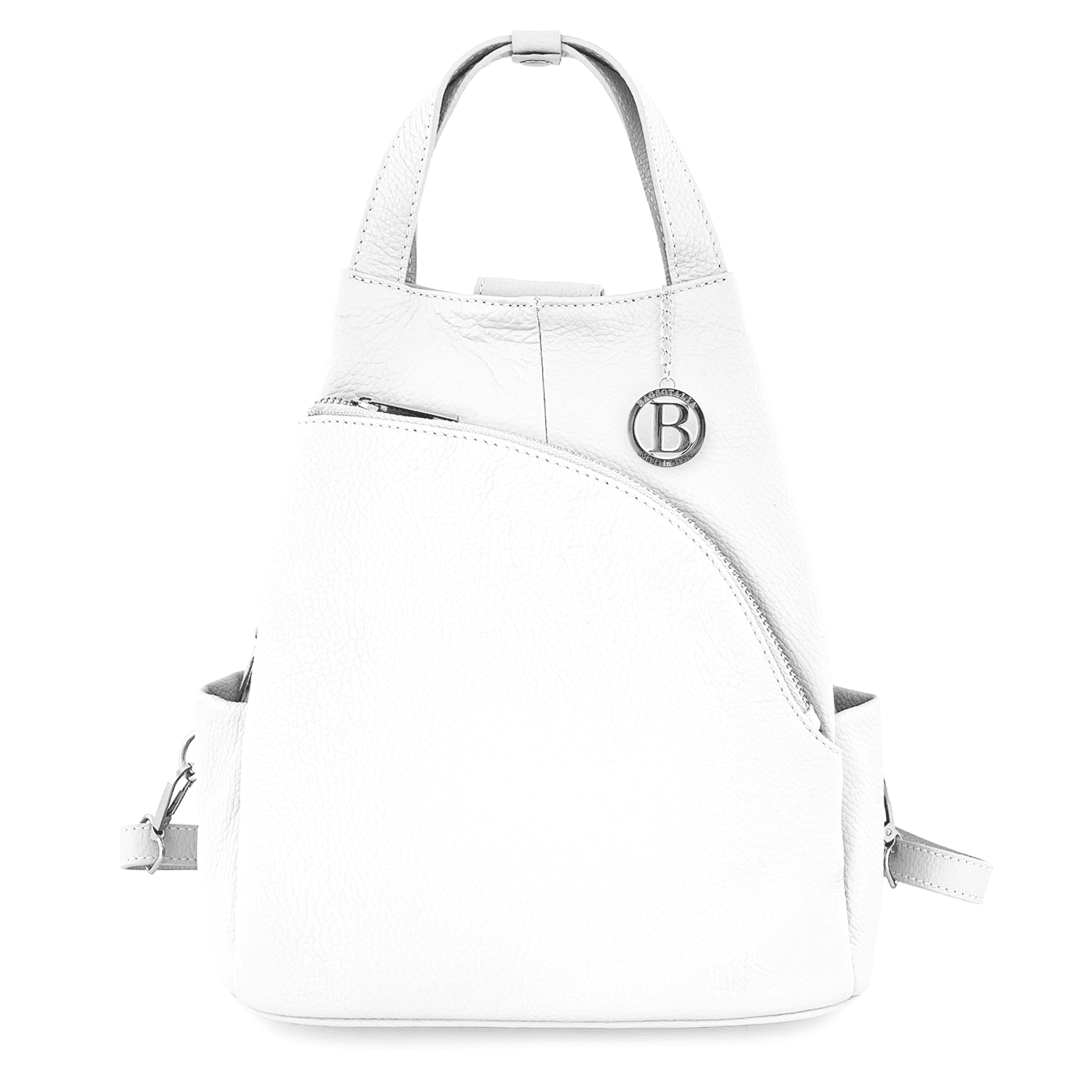 Lara természetes bőr hátizsák - fehér