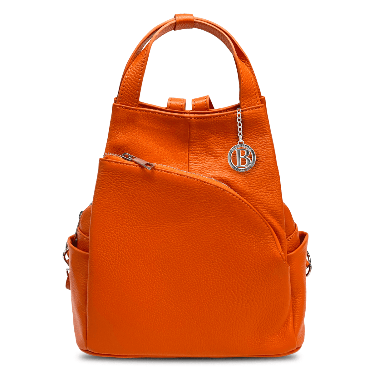 Lara természetes bőr hátizsák - narancssárga