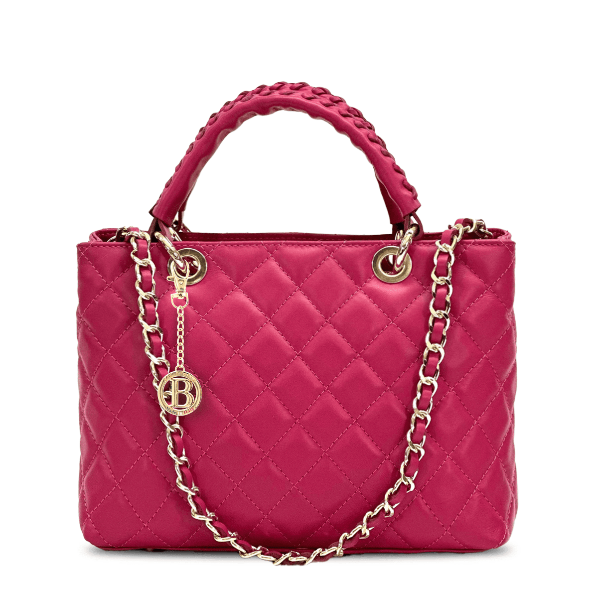 Női táska természetes bőrből Francesca - fukszia