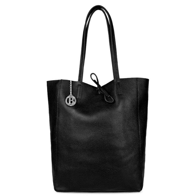 Táska típusú táska természetes bőr Sienna - fekete