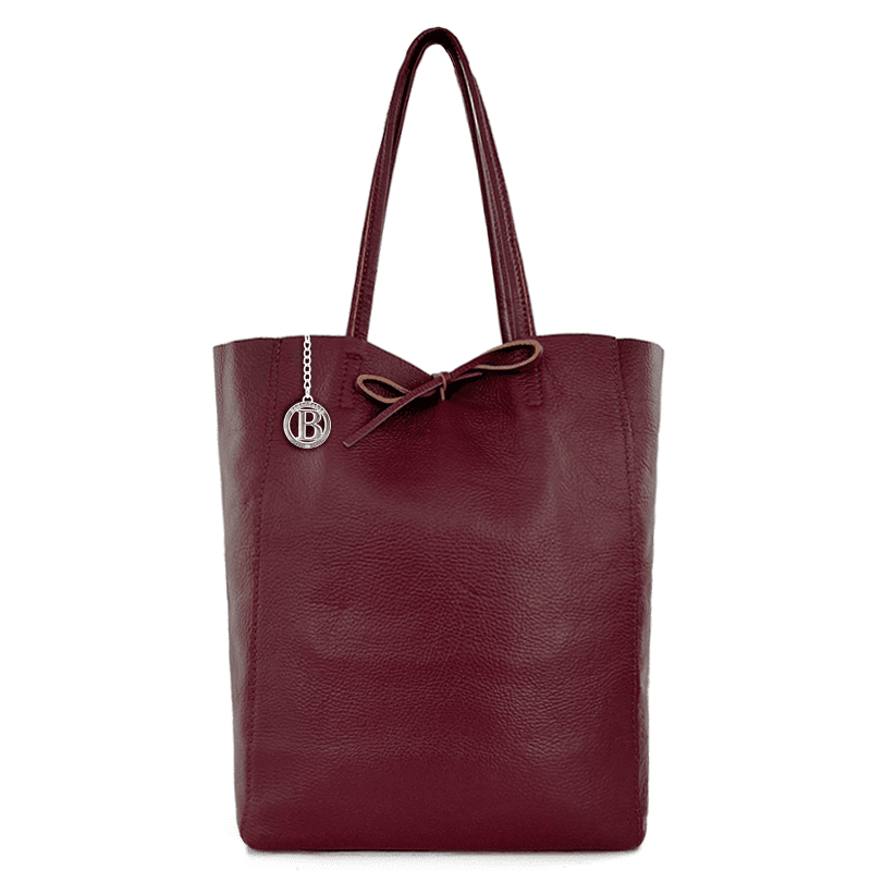 Táska típusú táska természetes bőr Sienna - bordó