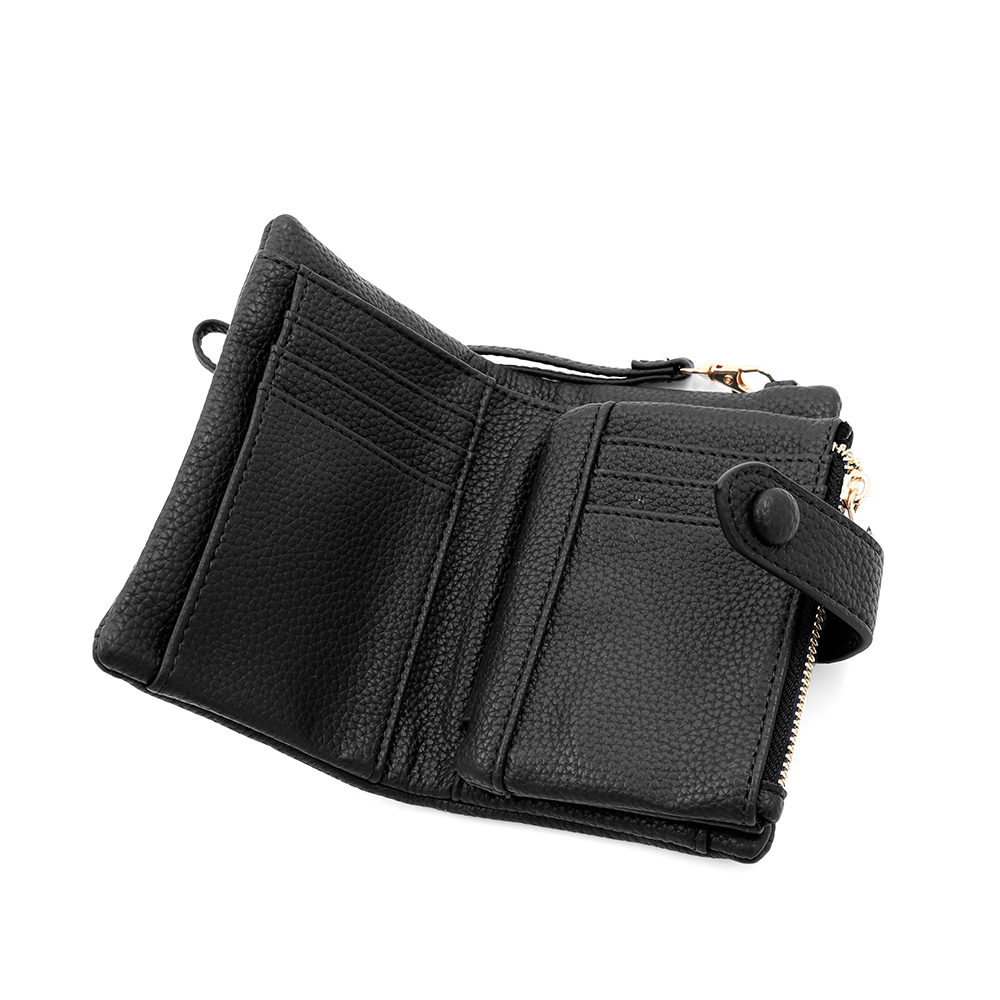 Női pénztárca csuklópánttal – fekete