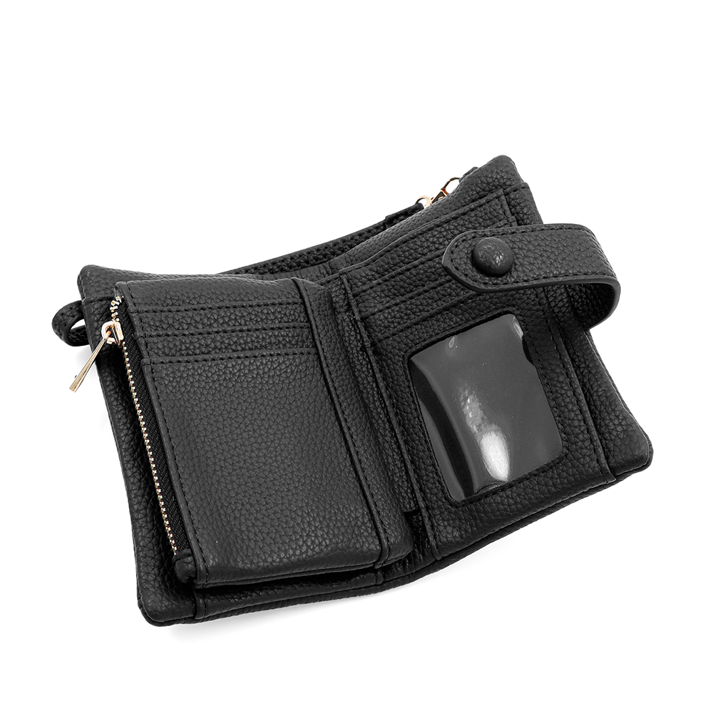 Női pénztárca csuklópánttal – fekete