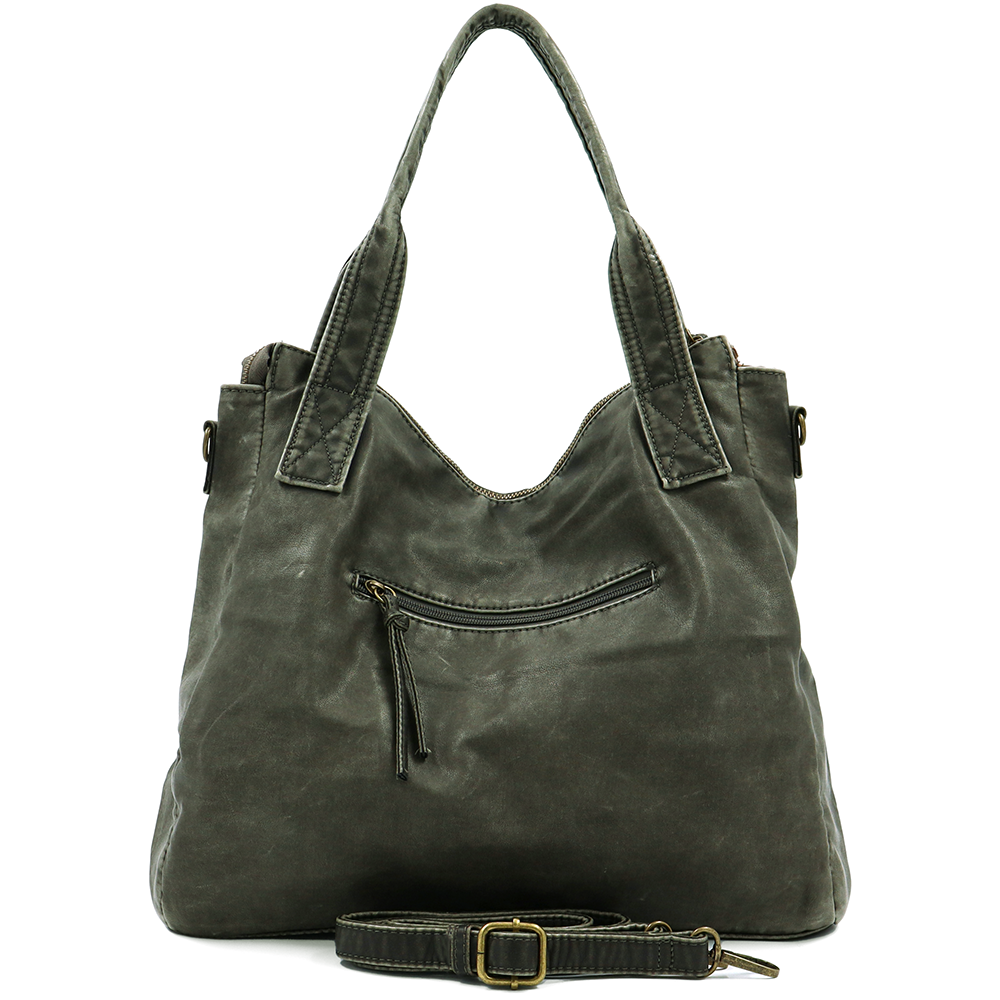 Nagy méretű női táska, vintage hatású – zöld