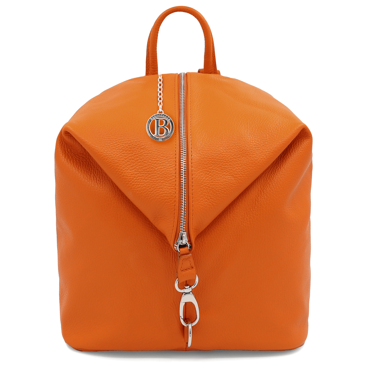 Női hátizsák természetes bőrből Evianna - narancssárga