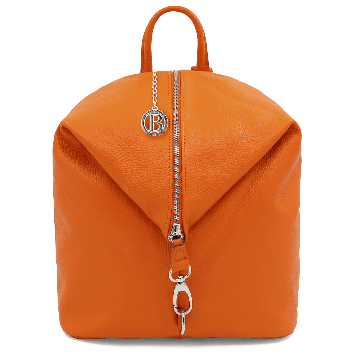 Női hátizsák természetes bőrből Evianna - narancssárga