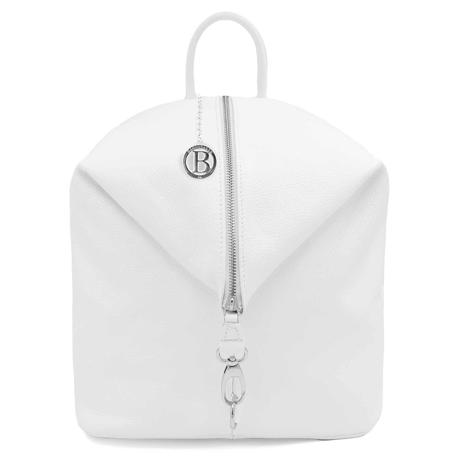 Női hátizsák természetes bőrből Evianna - fehér