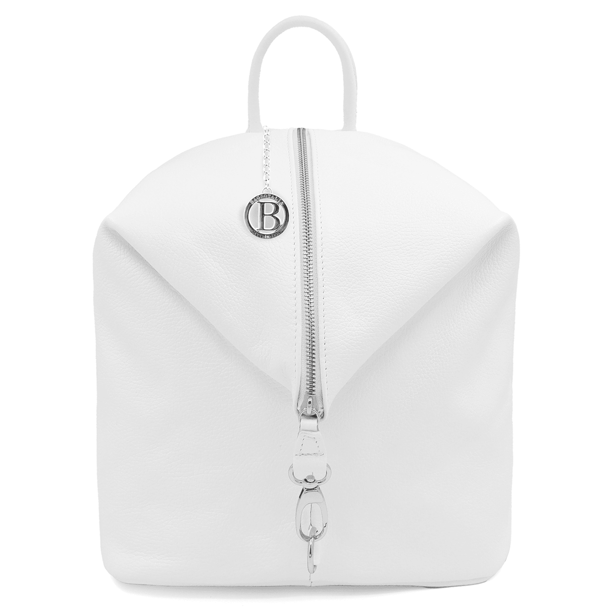 Női hátizsák természetes bőrből Evianna - fehér