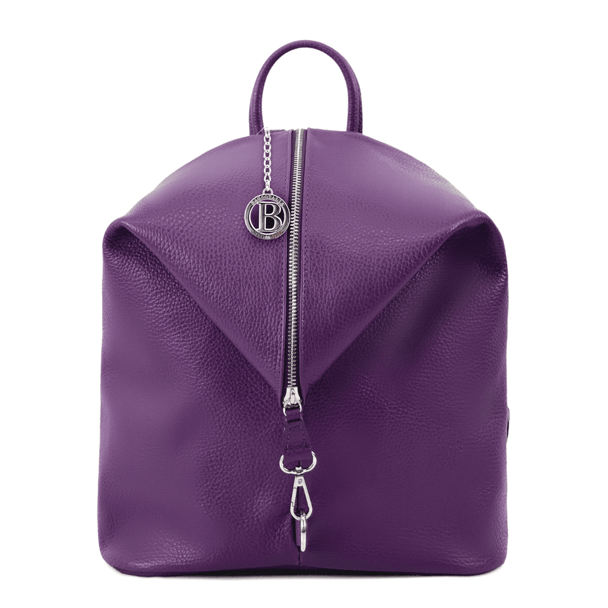 Női hátizsák természetes bőrből Evianna - sötét lila