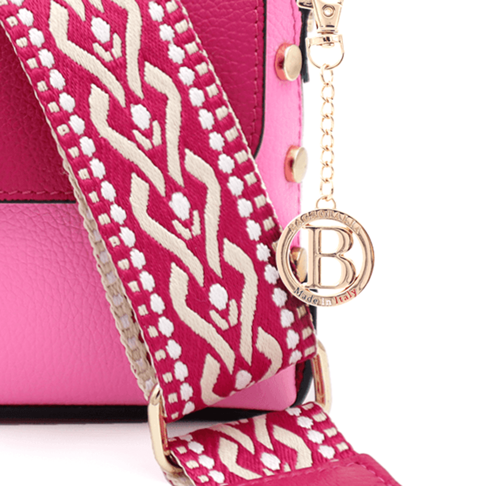 Antoanella női táska természetes bőrből - fukszia