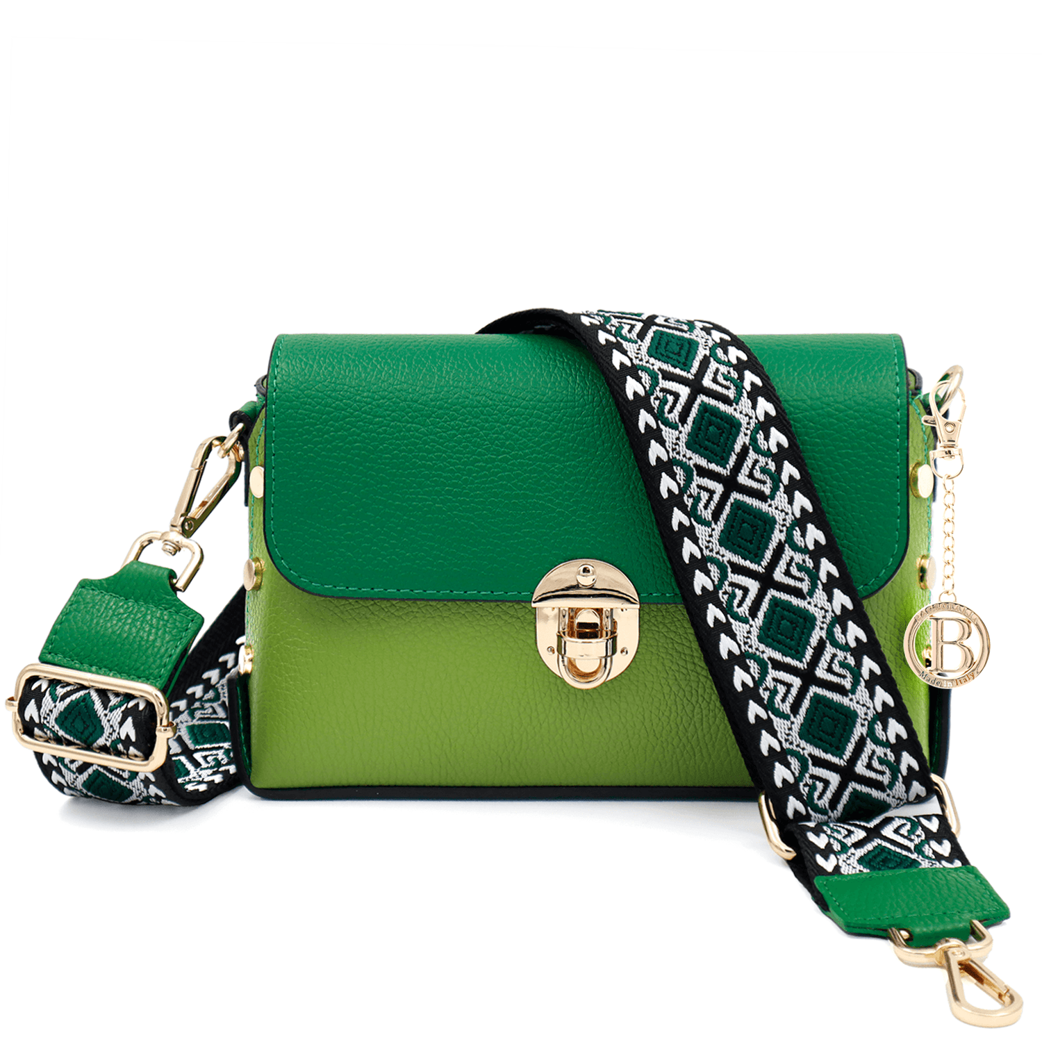 Antoanella természetes bőrből készült női táska - zöld