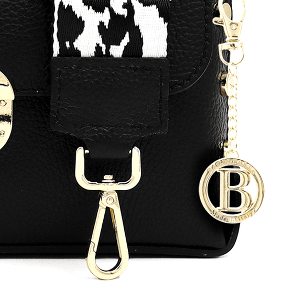 Antoanella női táska természetes bőrből - fekete