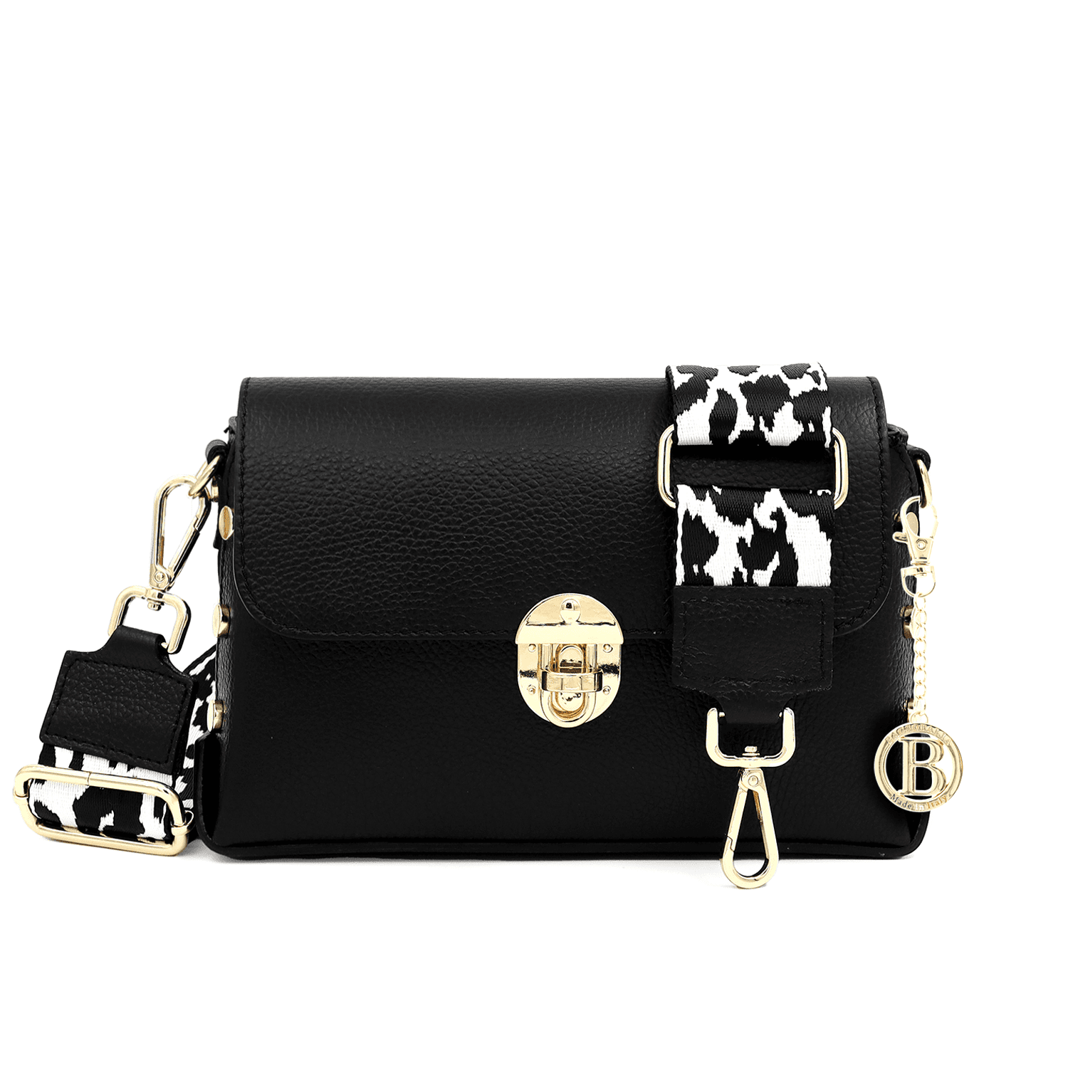 Antoanella női táska természetes bőrből - fekete