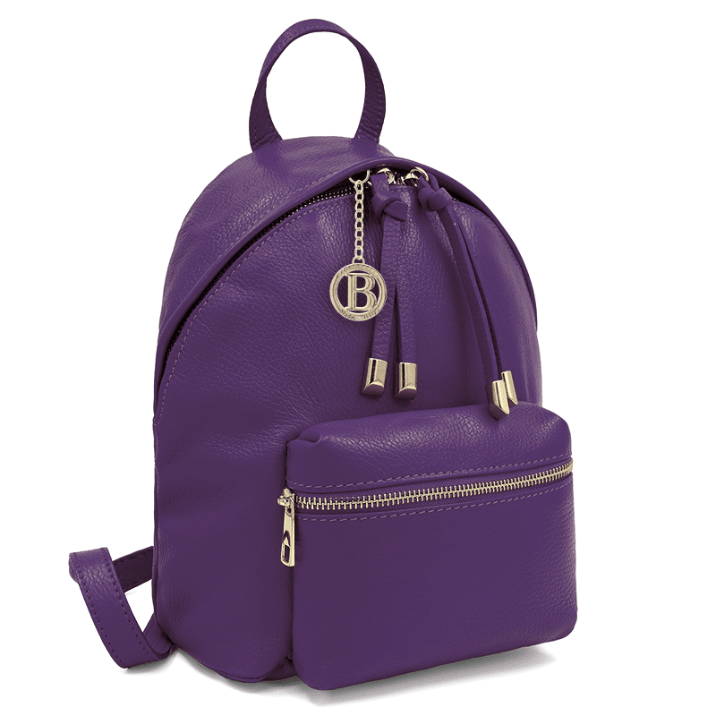 Női hátizsák természetes bőrből Aida - sötét lila