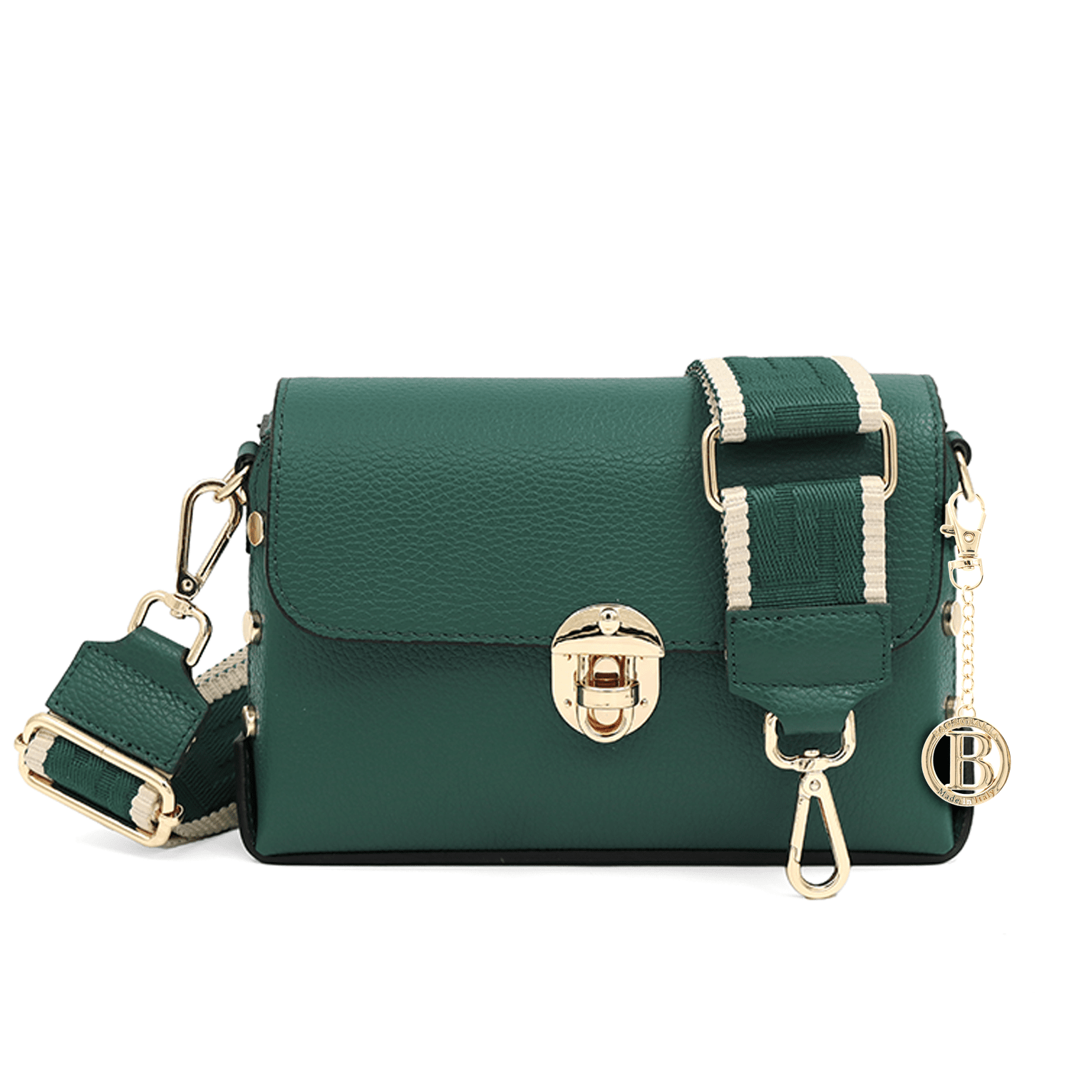 Antoanella természetes bőrből készült női táska – sötétzöld