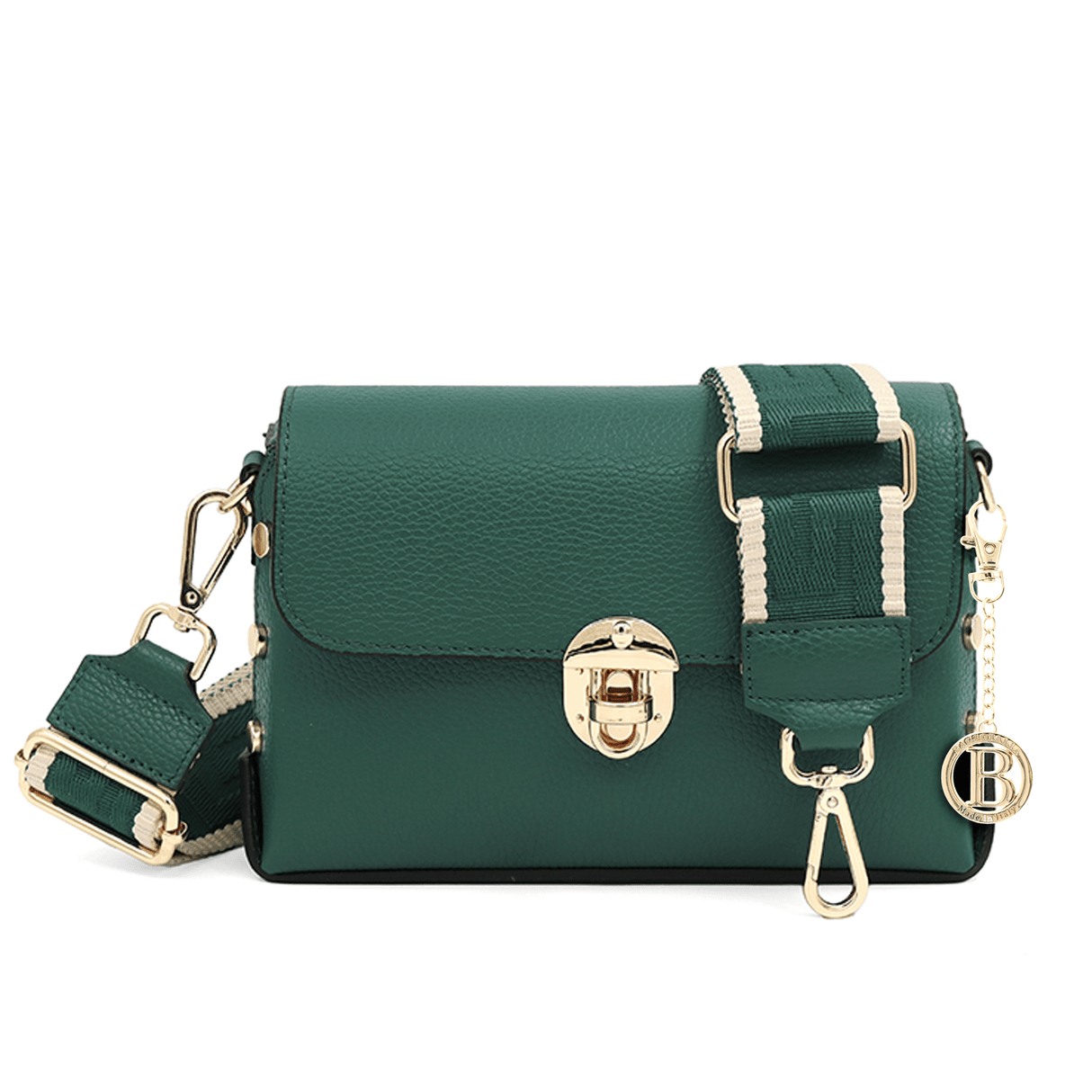 Antoanella természetes bőrből készült női táska – sötétzöld