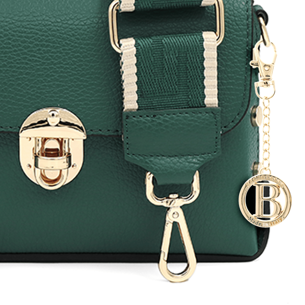 Antoanella természetes bőrből készült női táska – sötétzöld