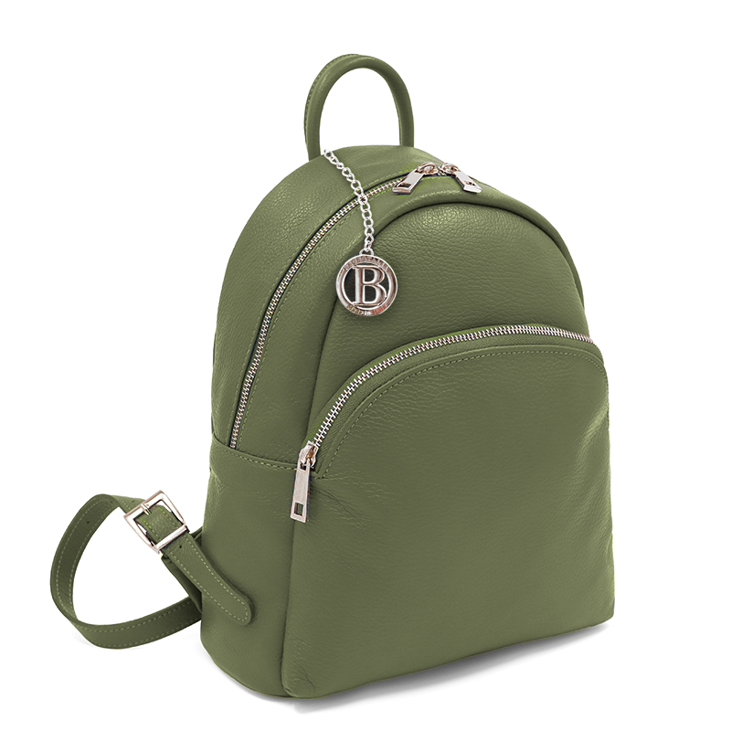 Neda természetes bőr hátizsák – zöld