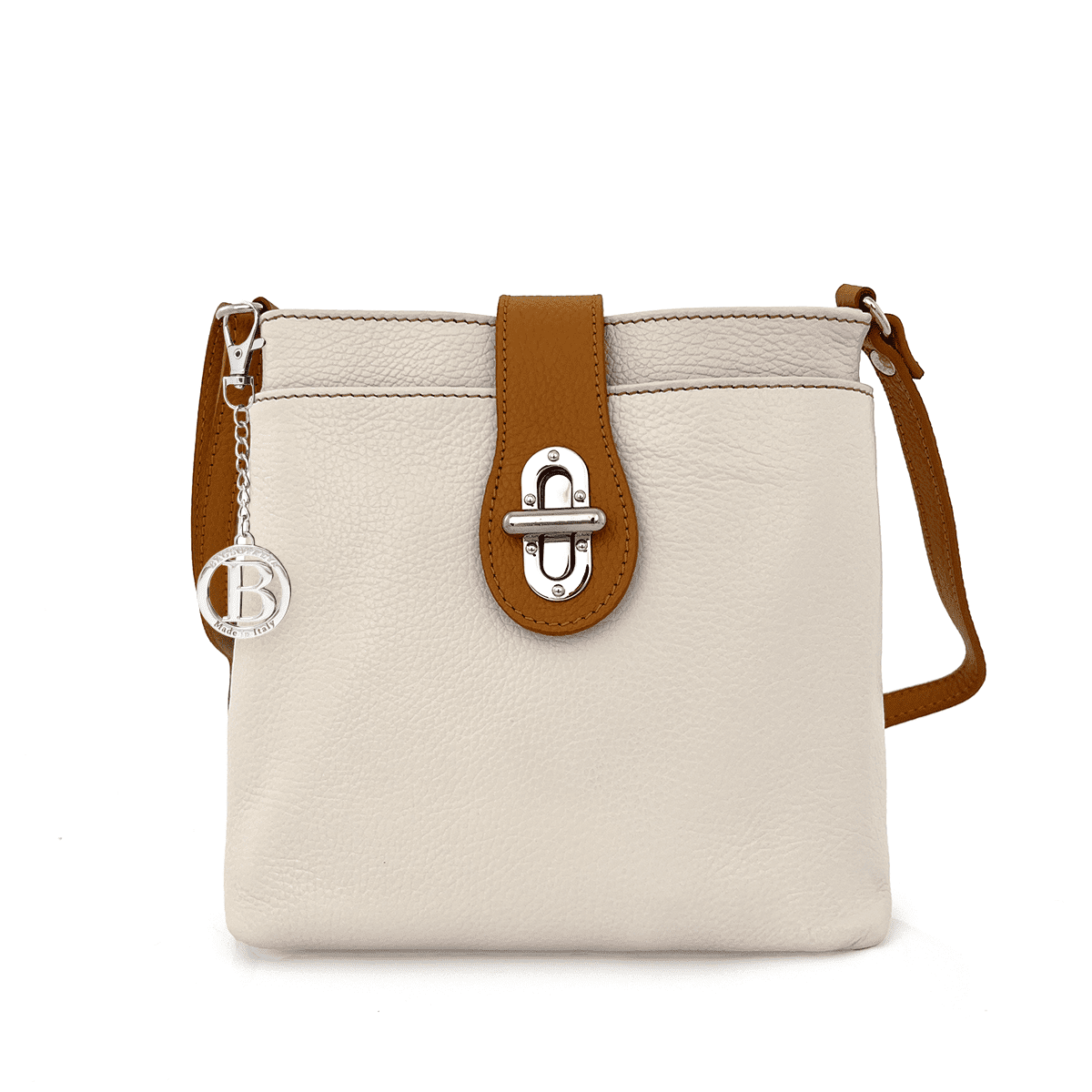 Andria természetes bőr válltáska - bézs