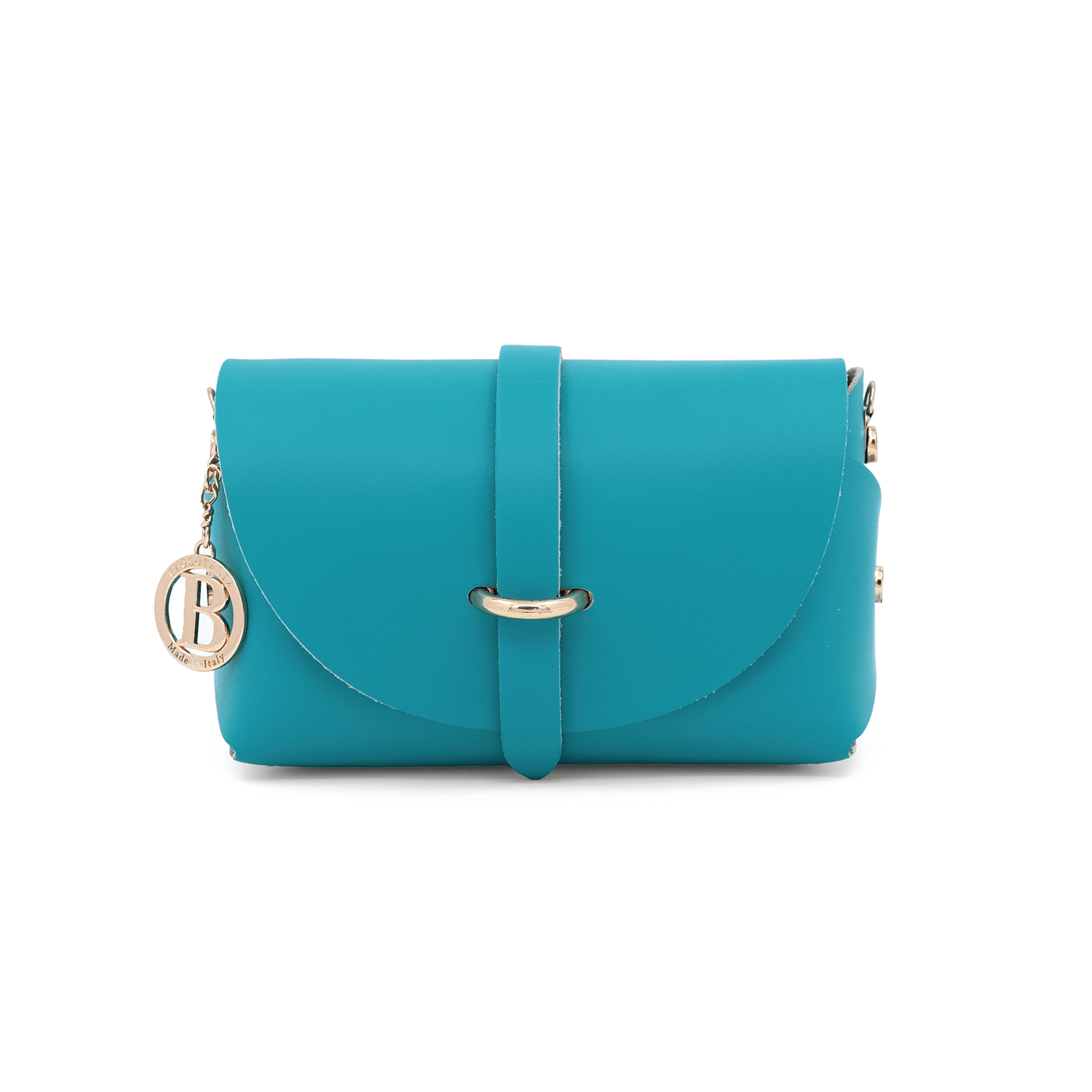 Válltáska természetes bőrből Rosana  - világoskék