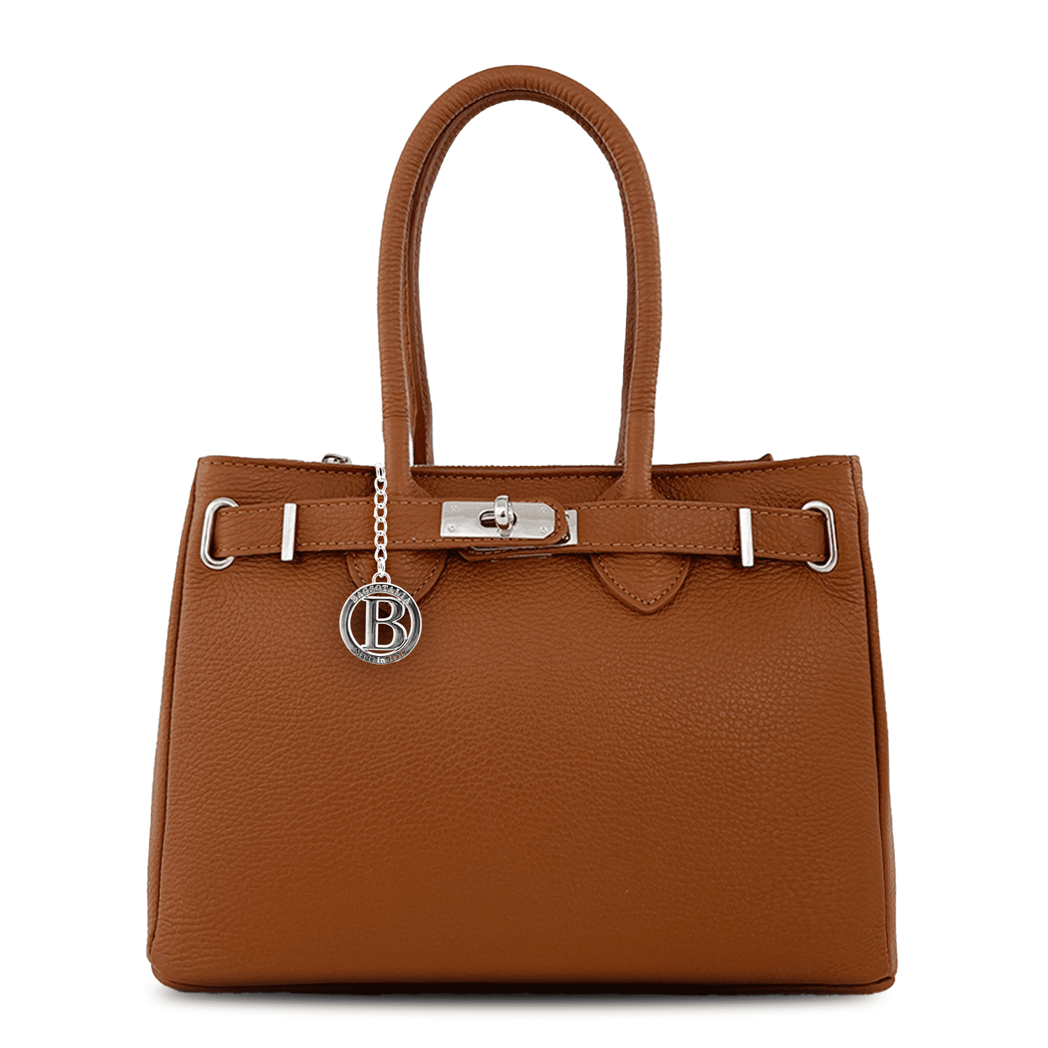 Luxus táska természetes bőrből Vivian - cseréptetőbarna