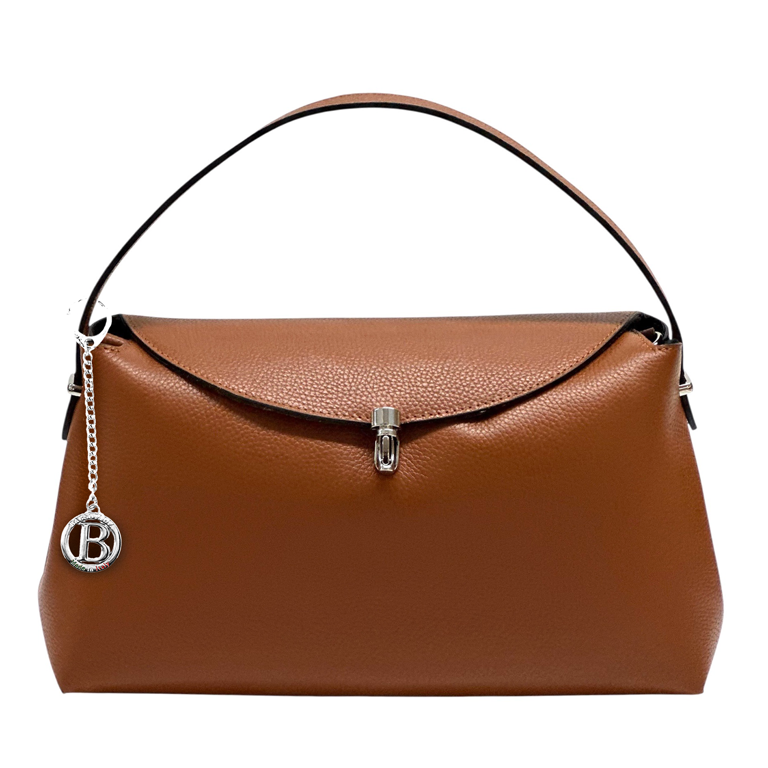 Természetes bőr női táska – téglabarna