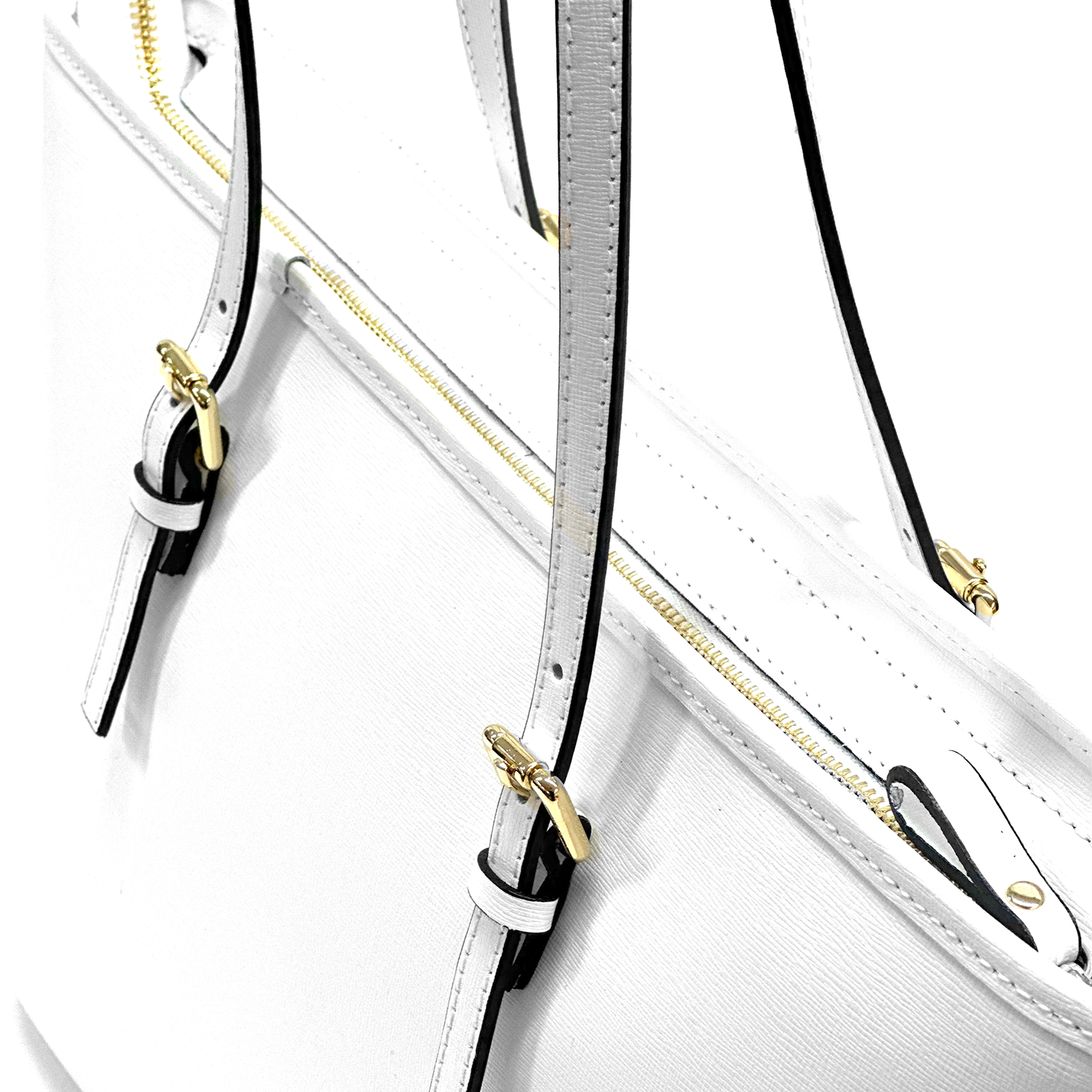 Nagy méretű női táska természetes bőrből – fehér