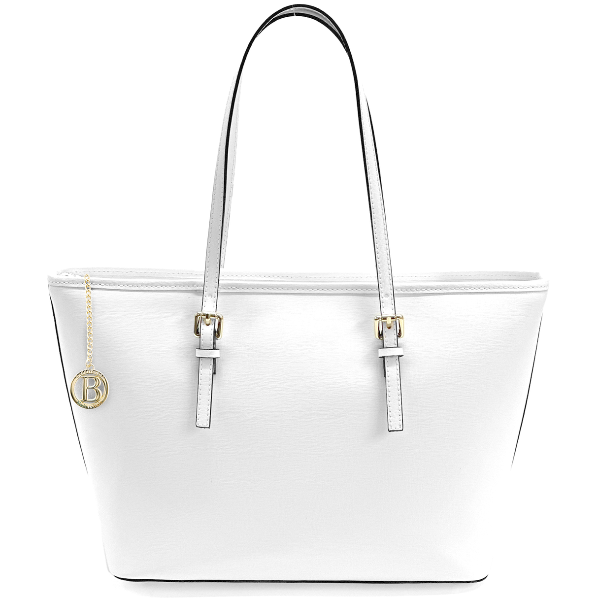 Nagy méretű női táska természetes bőrből – fehér