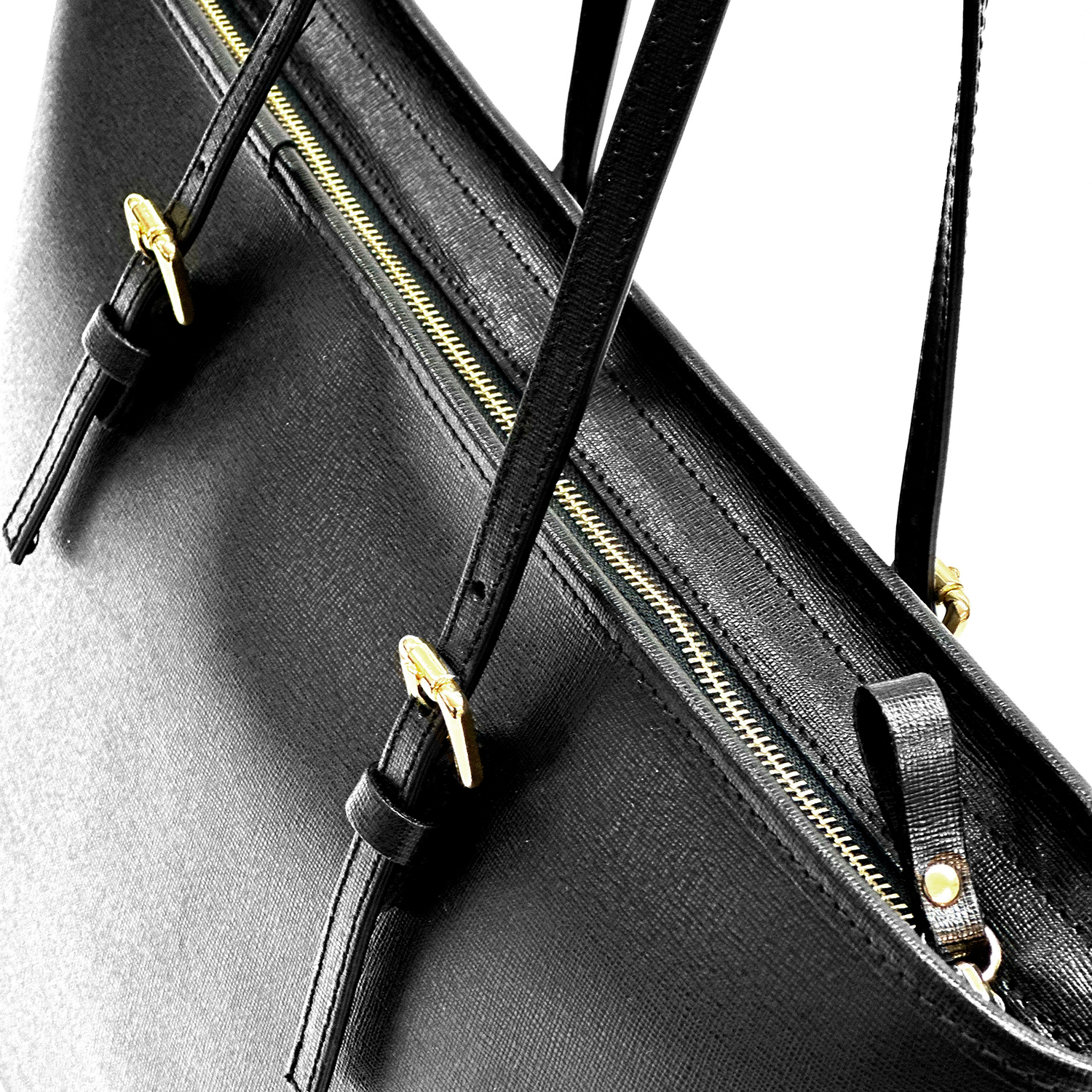 Nagy méretű női táska természetes bőrből – fekete