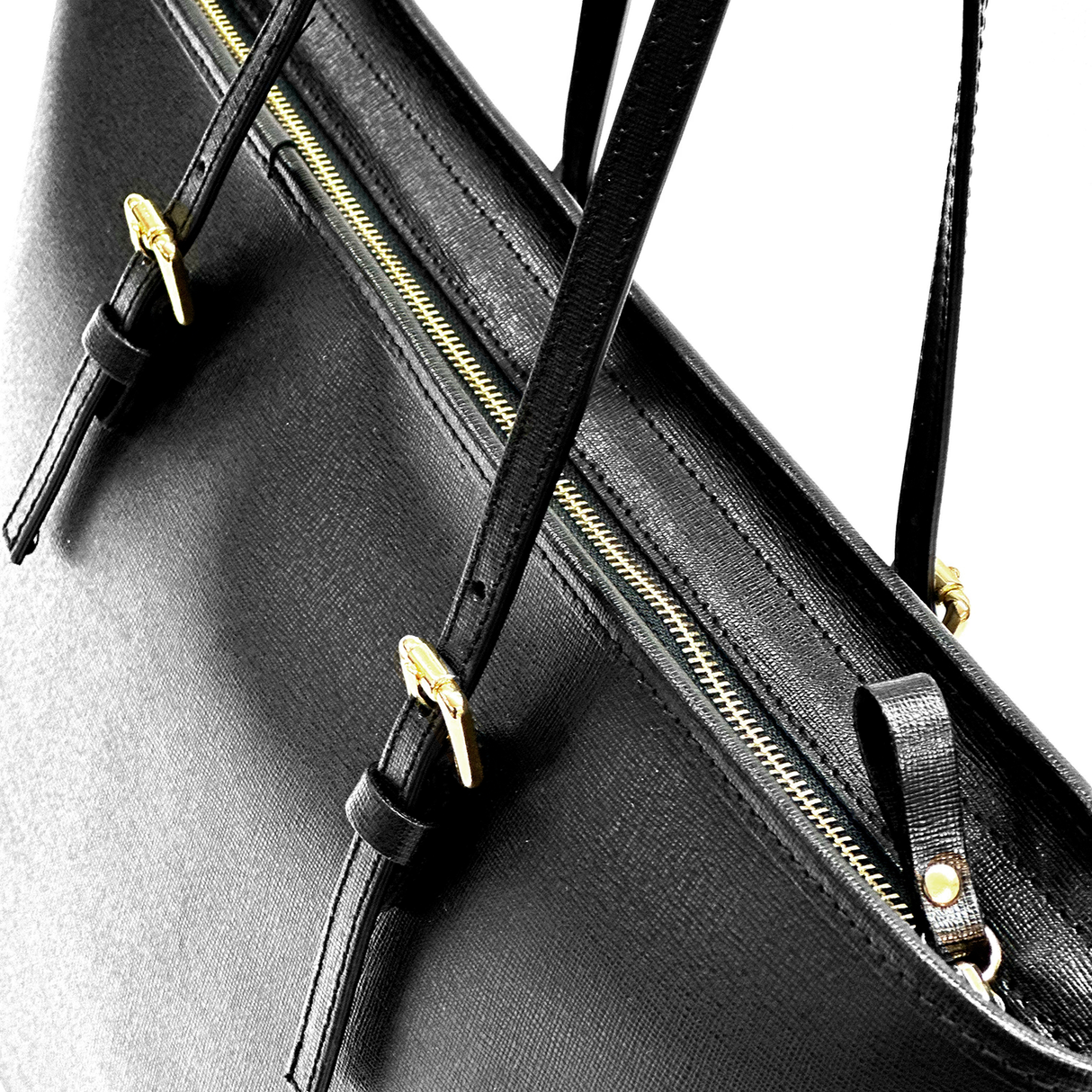 Nagy méretű női táska természetes bőrből – fekete