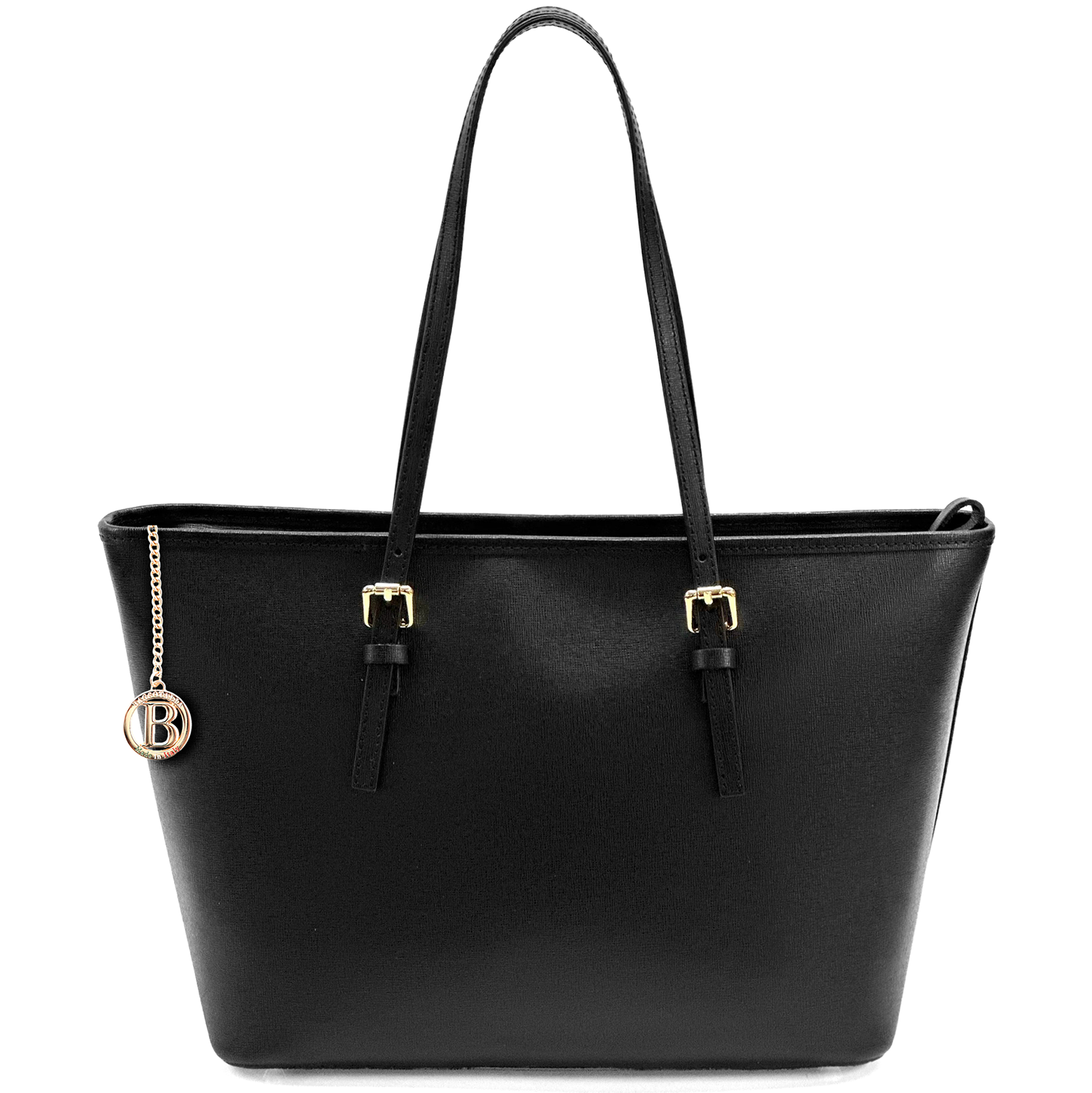 Nagy méretű női táska természetes bőrből – fekete