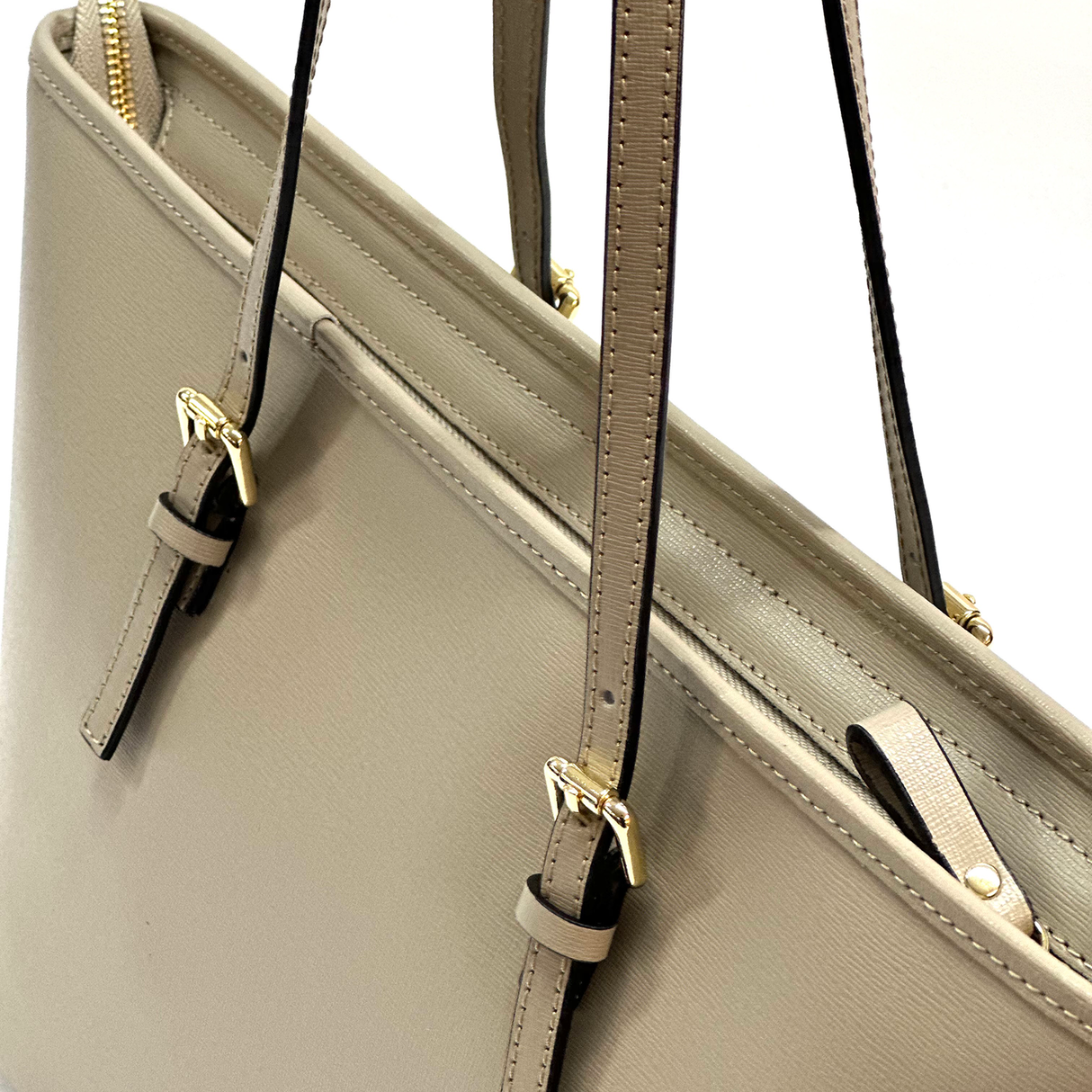 Nagy méretű női táska természetes bőrből – világosbarna