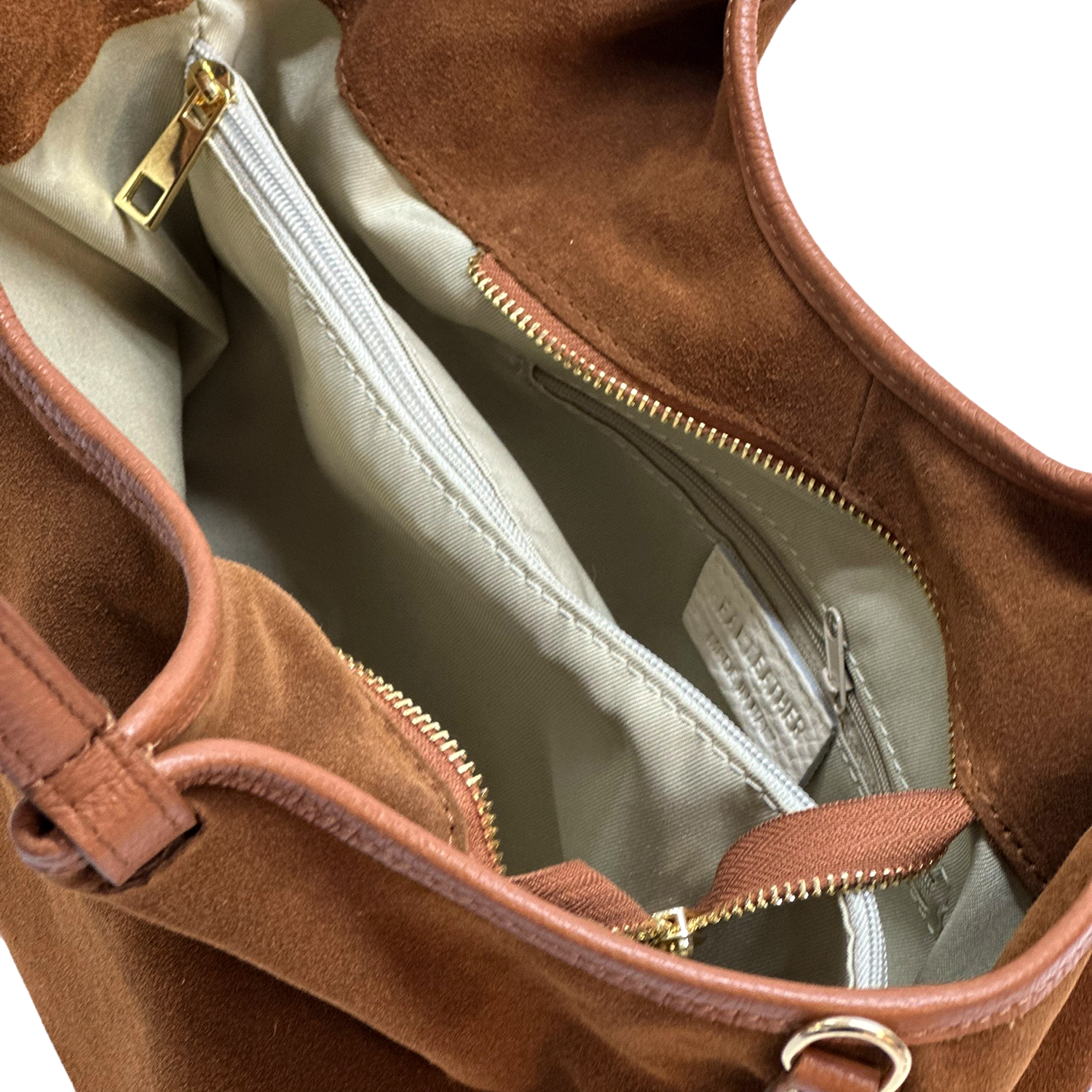 Nagy méretű női táska, zsák fazon, természetes velúrból – bordó