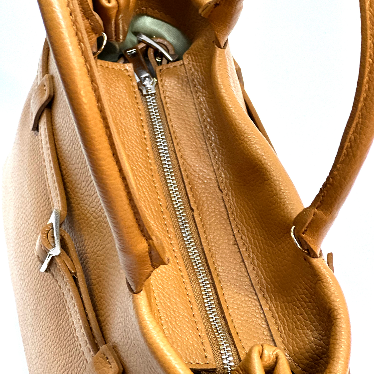 Női táska, természetes bőrből – kék