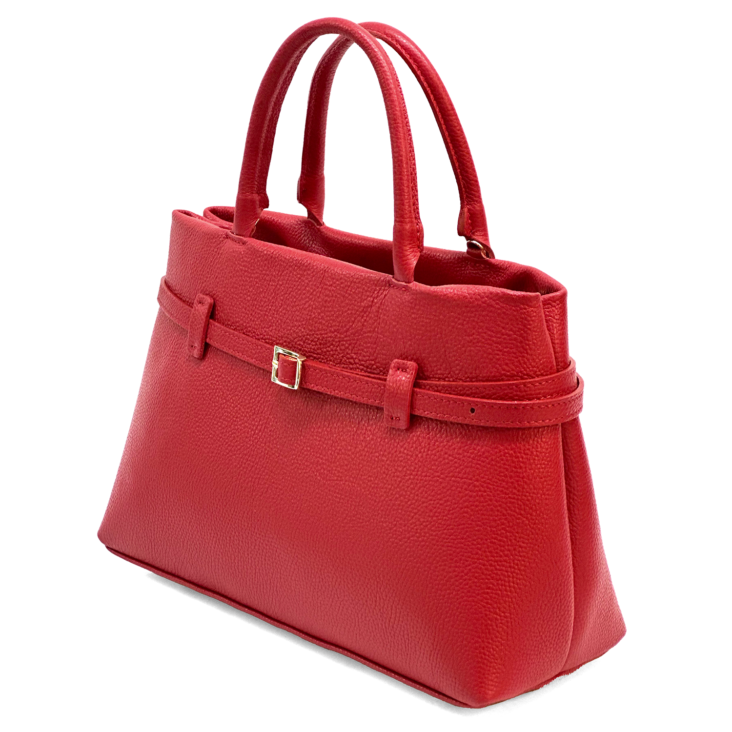 Női táska, természetes bőrből – piros