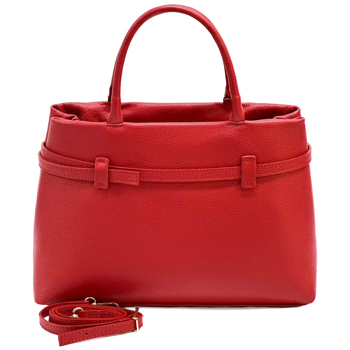 Női táska, természetes bőrből – piros