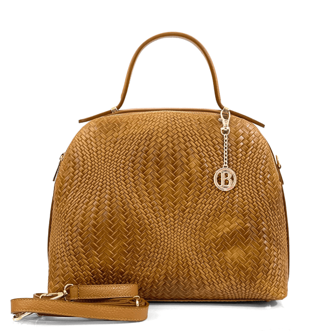 Luxus táska természetes bőrből Aurelia - cseréptetős barna