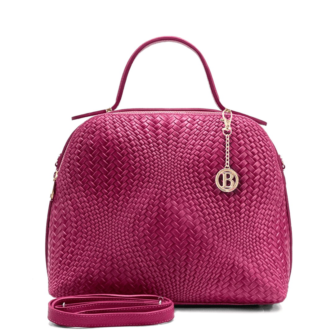 Luxus táska természetes bőrből Aurelia - fukszia