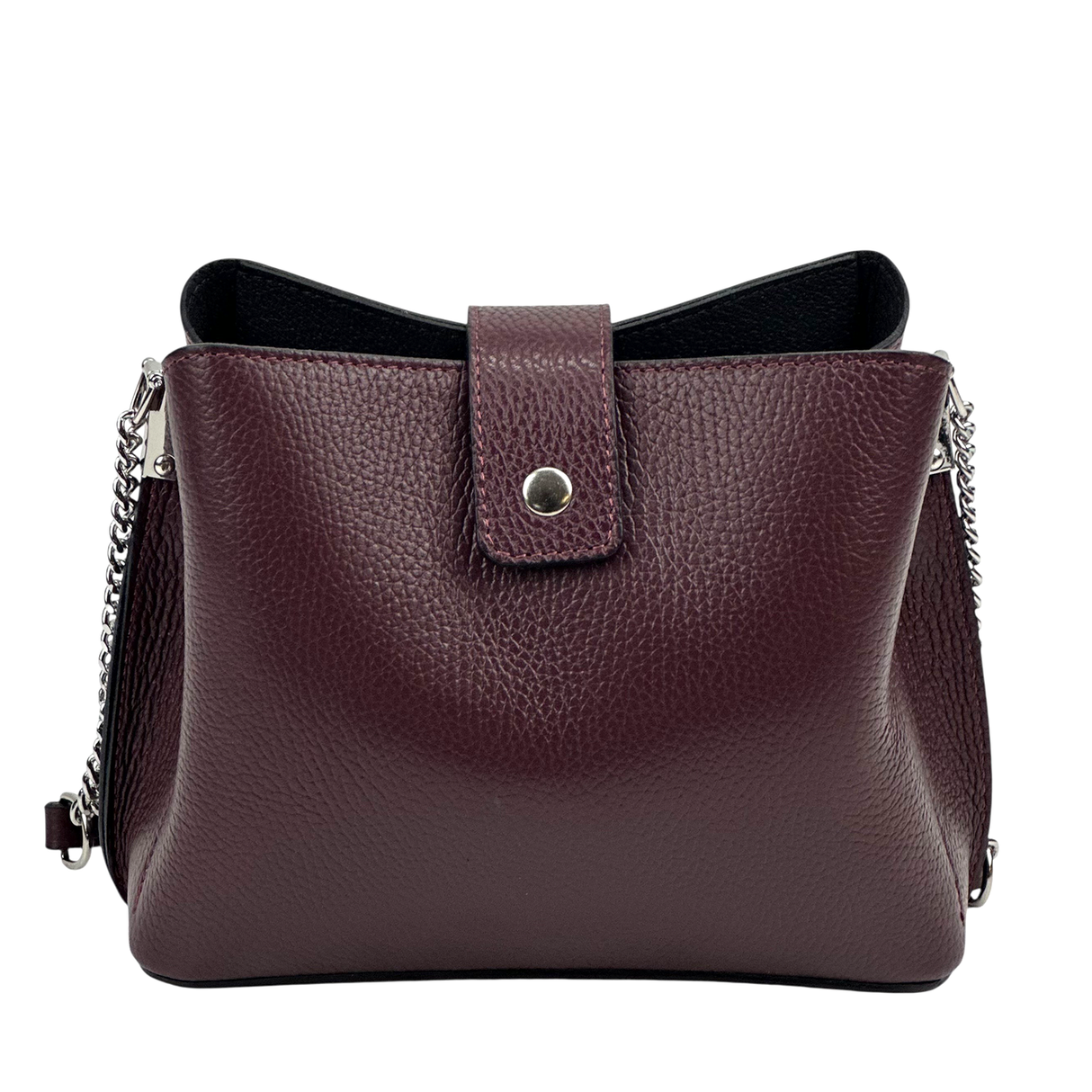 Női válltáska természetes bőrből – bordó