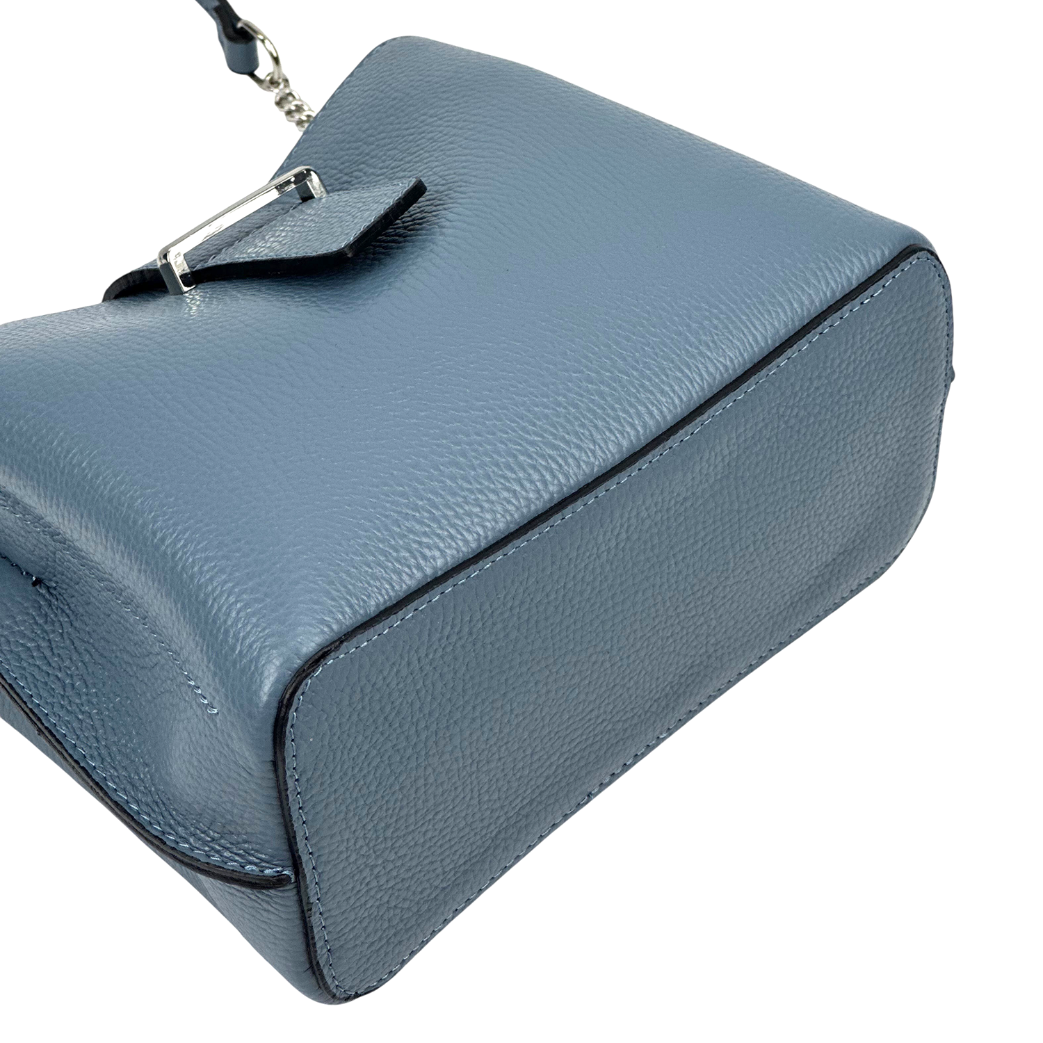 Női válltáska természetes bőrből – kék