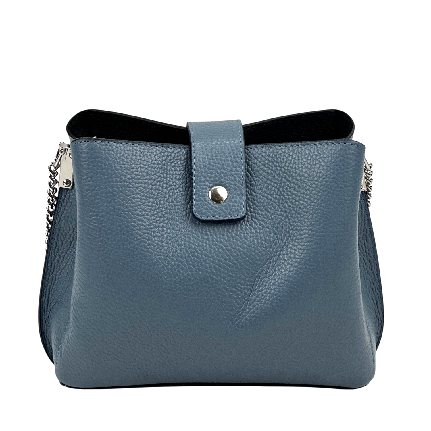 Női válltáska természetes bőrből – kék