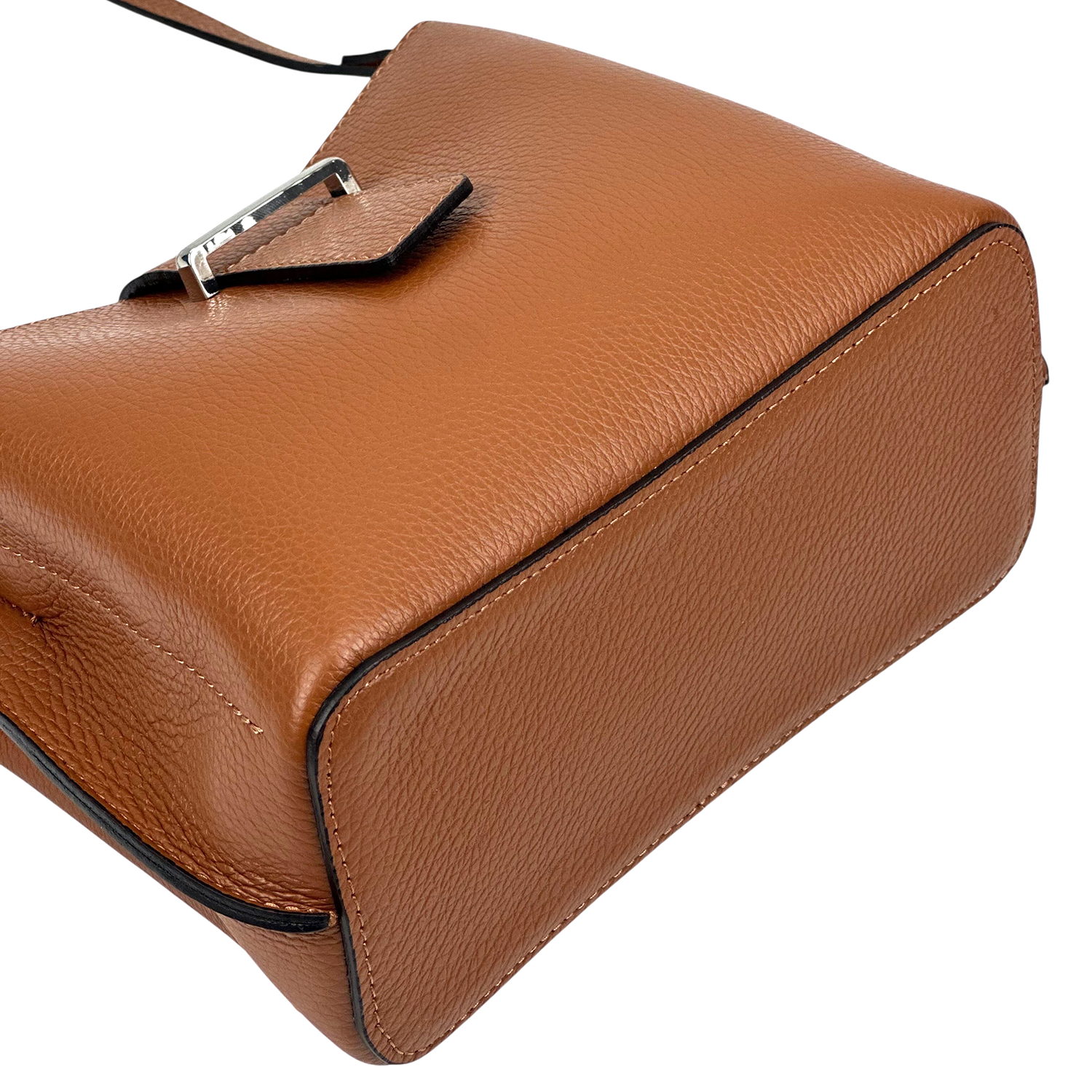 Női válltáska természetes bőrből – téglabarna