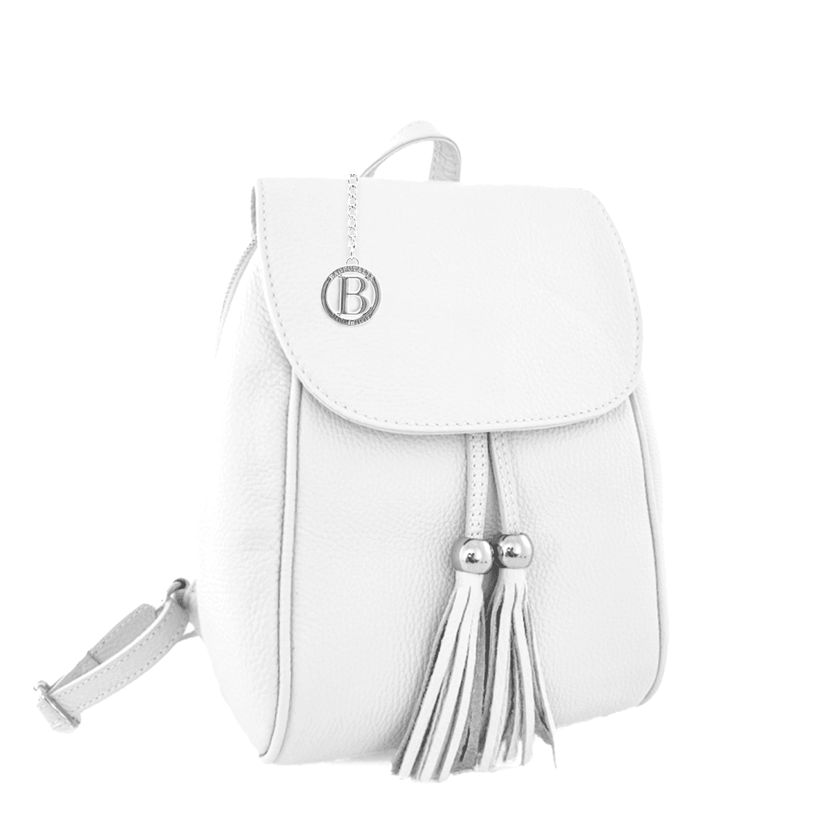 Női hátizsák természetes bőrből Venezia - fehér