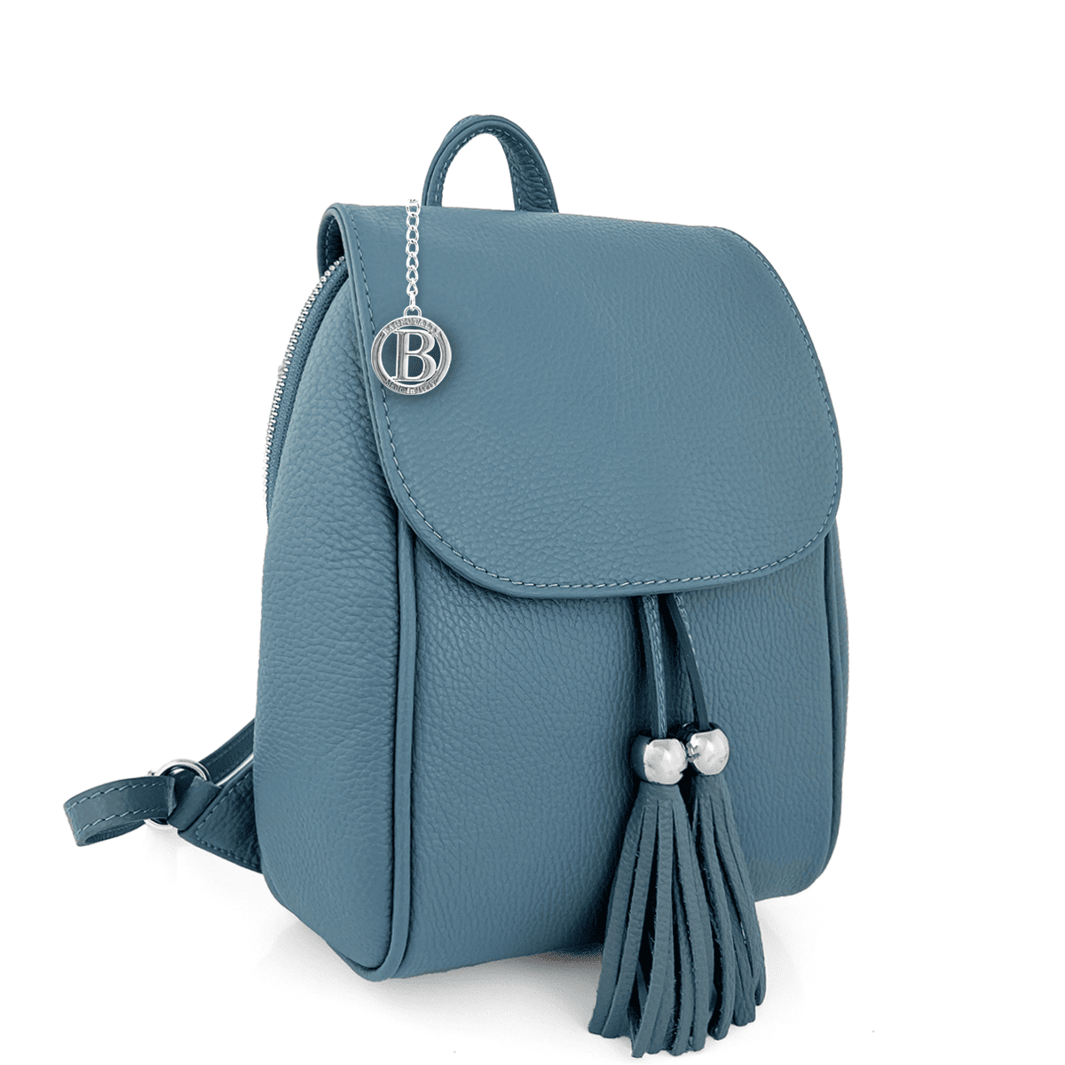 Női hátizsák természetes bőrből Venezia - világoskék