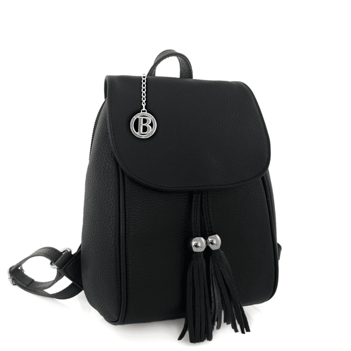 Női hátizsák természetes bőrből Venezia - fekete