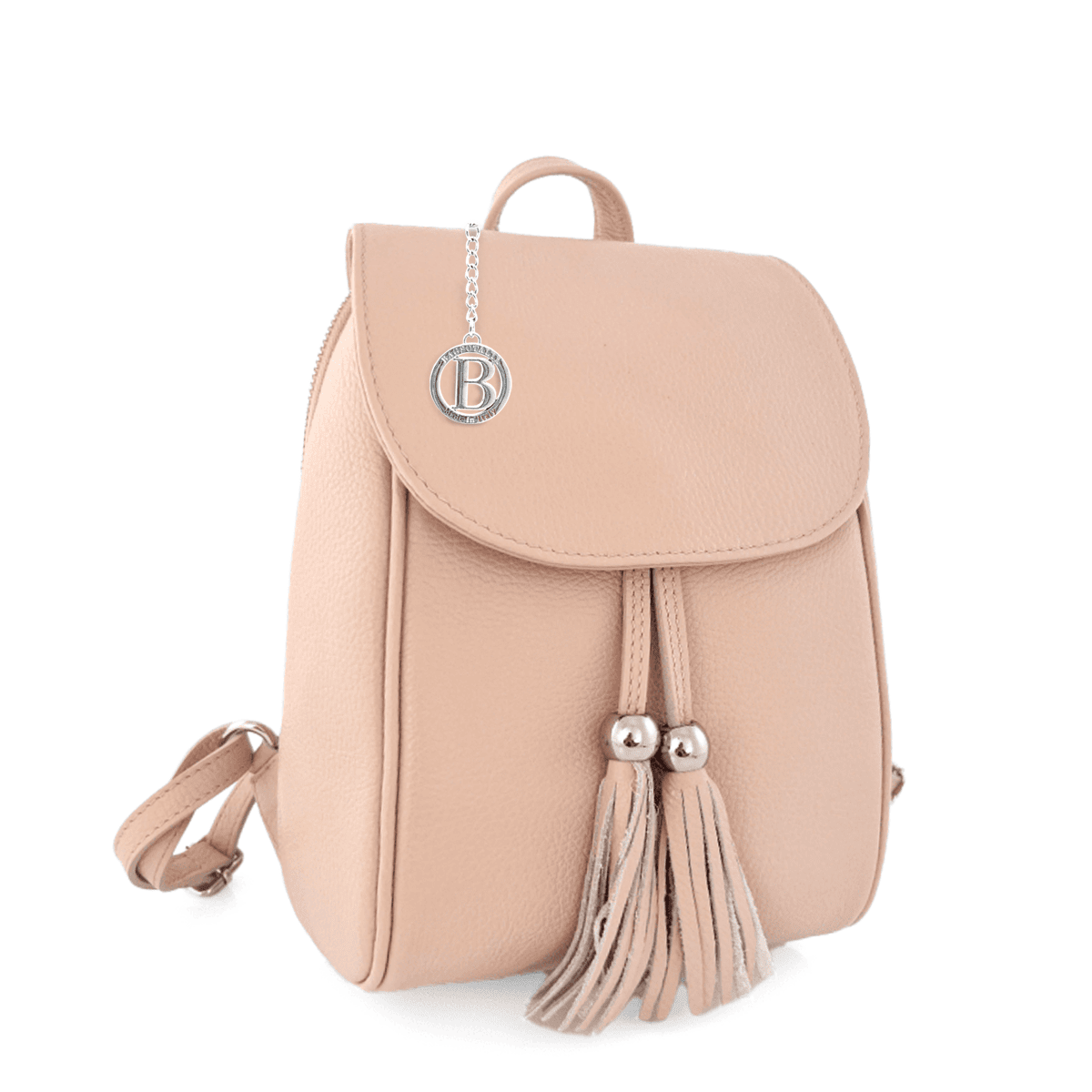 Női hátizsák természetes bőrből Venezia - rózsaszín