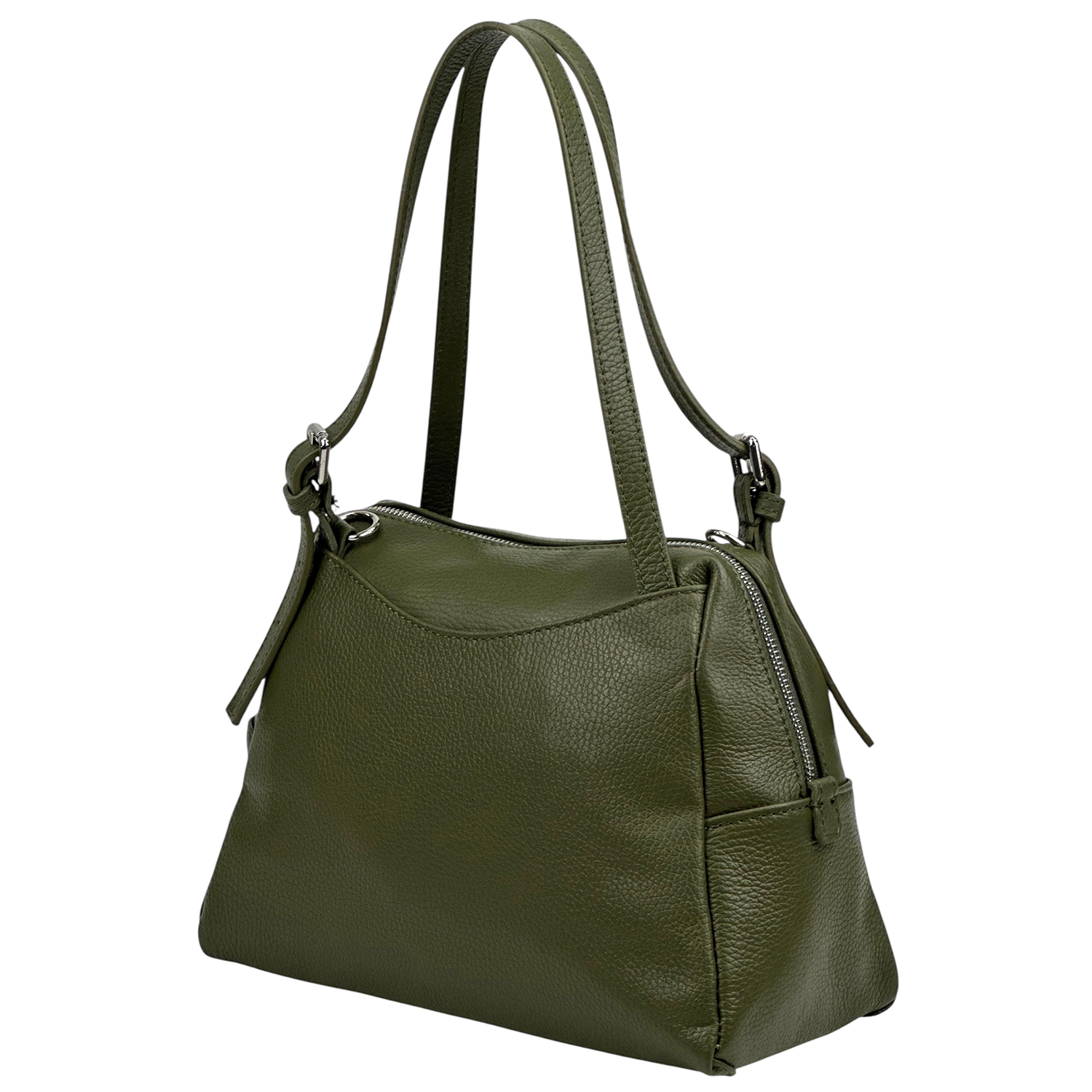 Női táska természetes bőrből – zöld