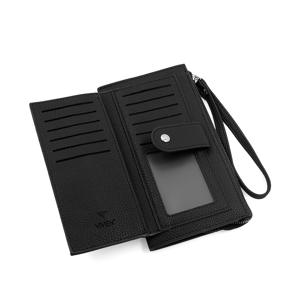 Női pénztárca csuklópánttal – fekete