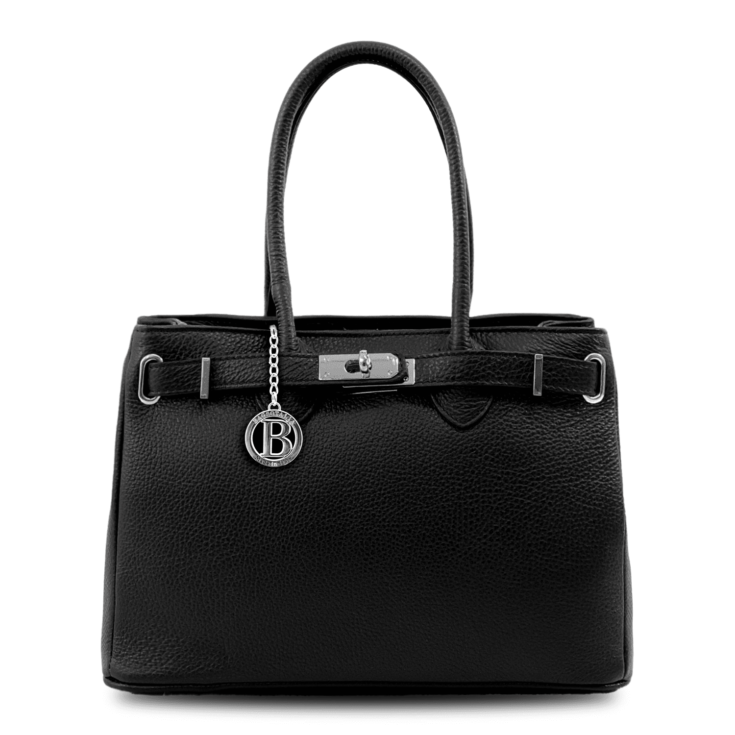 Luxus táska természetes bőrből Vivian - fekete